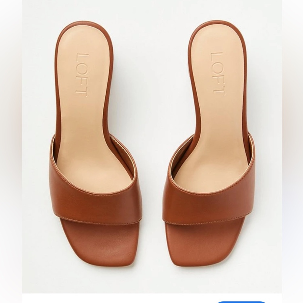 LOFT Women's Brown Leather Mules